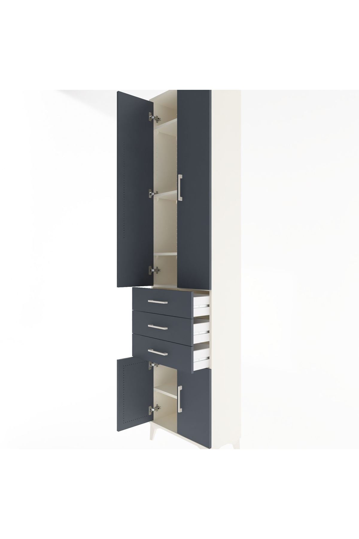 Arges Dolap 5 Raflı 3 Çekmeceli 4 Kapaklı 60x30x243 - S32M083V2A