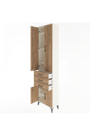 Arges Dolap 5 Raflı 3 Çekmeceli 4 Kapaklı 60x30x243 - S32M083V3A