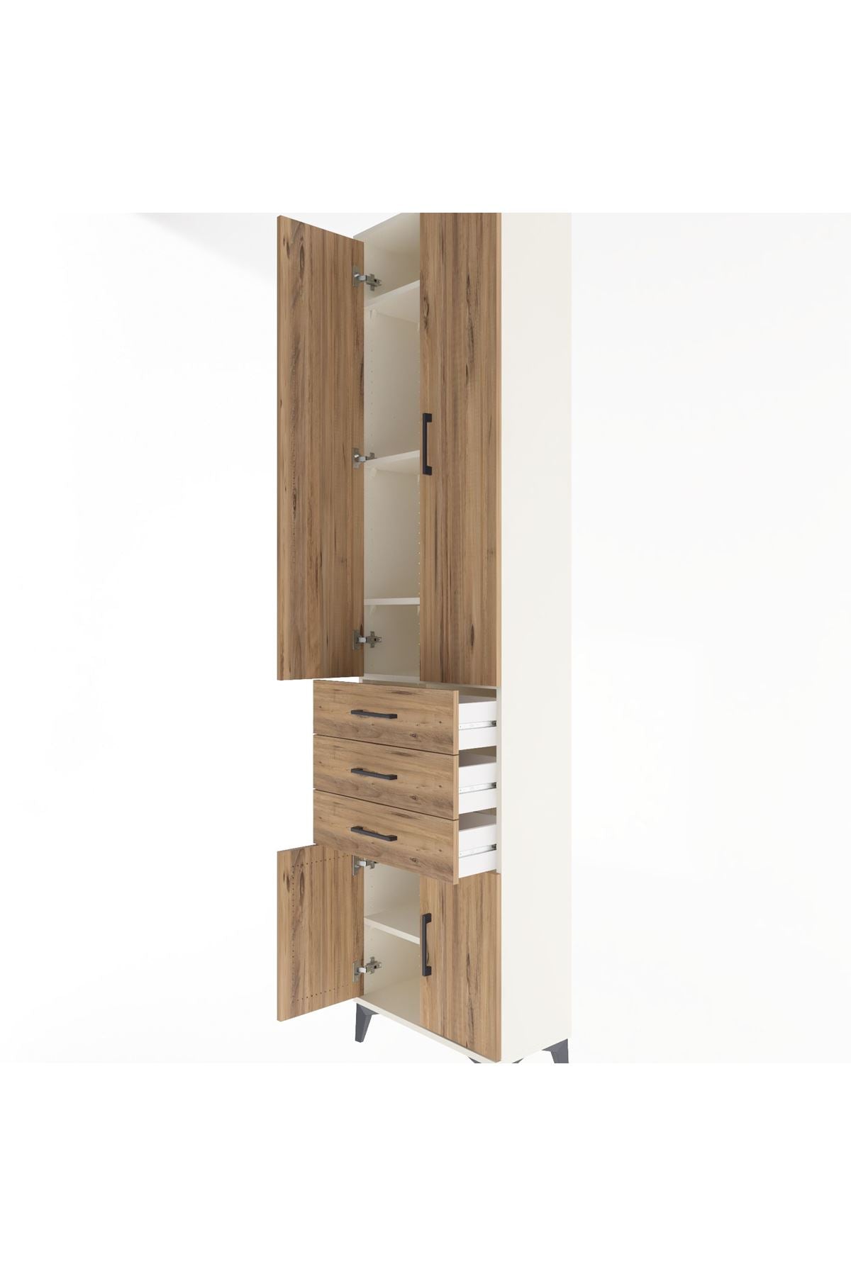 Arges Dolap 5 Raflı 3 Çekmeceli 4 Kapaklı 60x30x243 - S32M083V3A