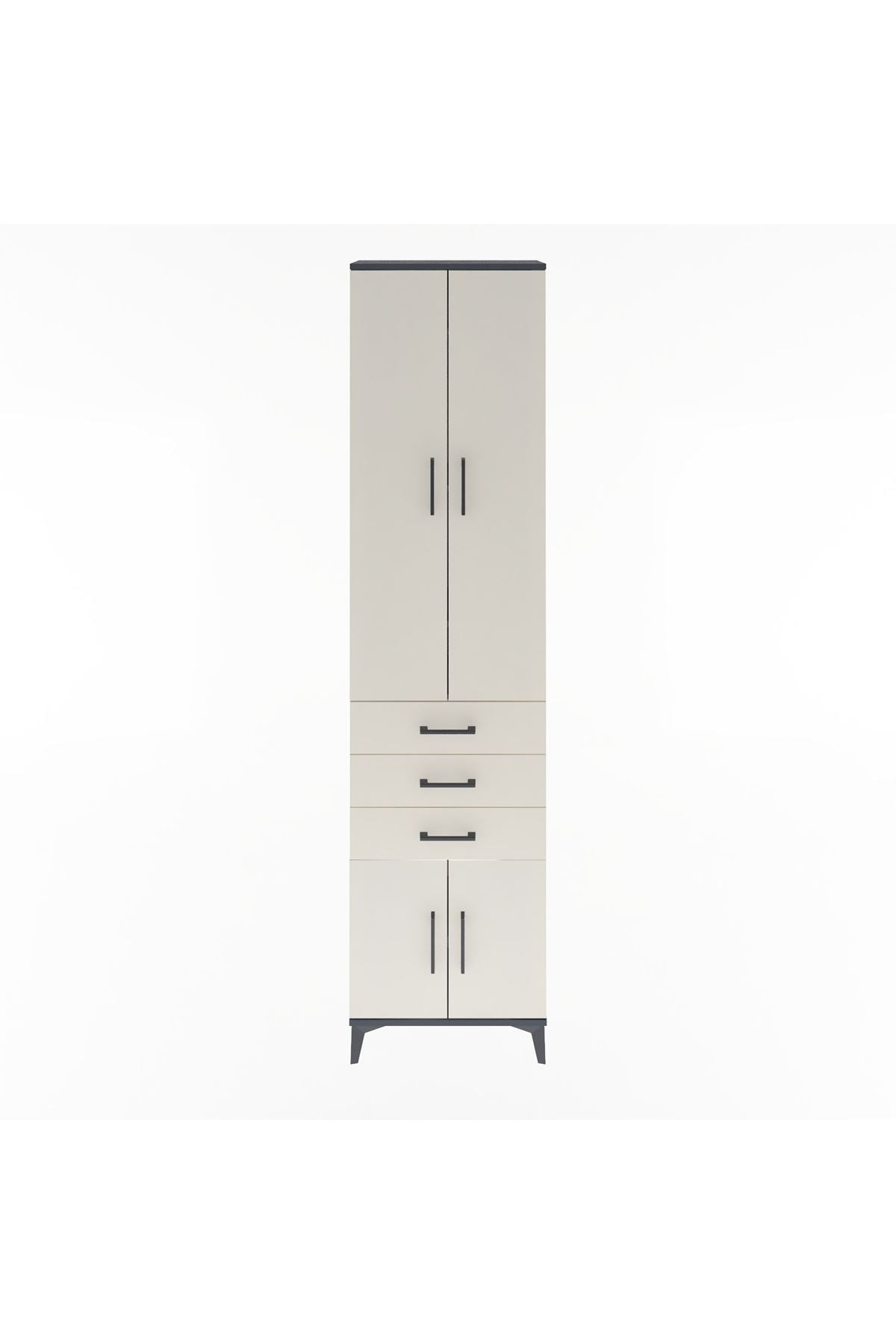 Arges Dolap 5 Raflı 3 Çekmeceli 4 Kapaklı 60x30x243 - S32M083V4A