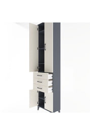 Arges Dolap 5 Raflı 3 Çekmeceli 4 Kapaklı 60x30x243 - S32M083V4A