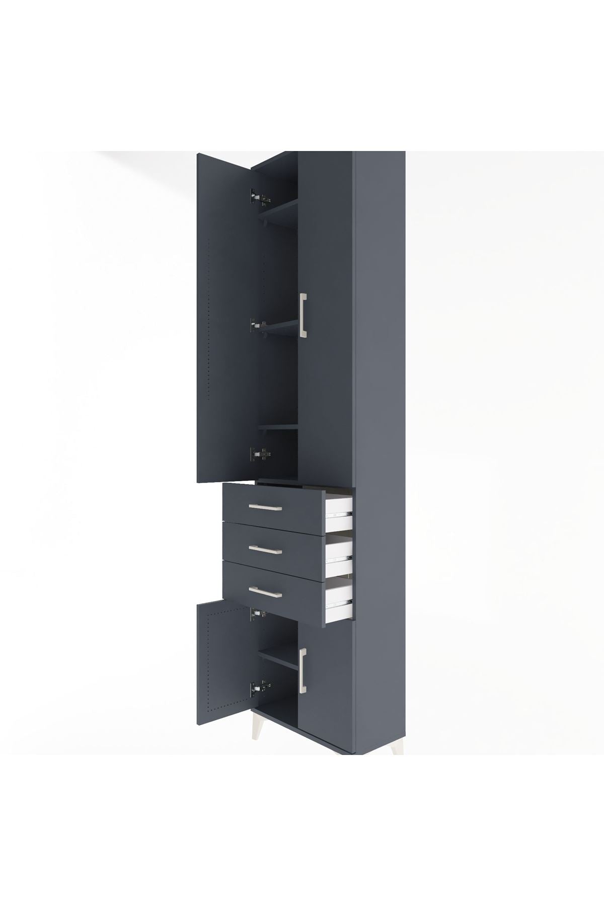 Arges Dolap 5 Raflı 3 Çekmeceli 4 Kapaklı 60x30x243 - S32M083V5A