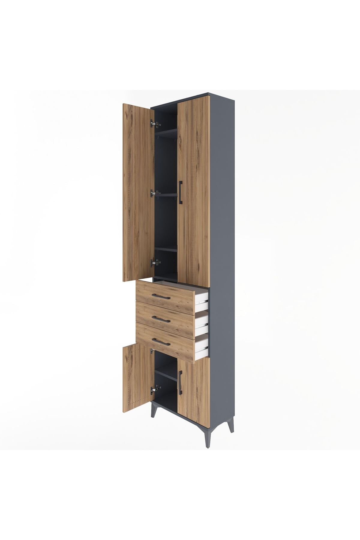 Arges Dolap 5 Raflı 3 Çekmeceli 4 Kapaklı 60x30x243 - S32M083V6A