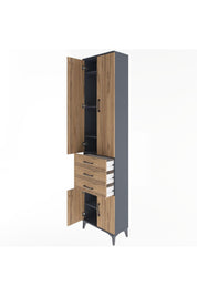 Arges Dolap 5 Raflı 3 Çekmeceli 4 Kapaklı 60x30x243 - S32M083V6A