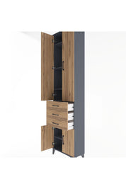Arges Dolap 5 Raflı 3 Çekmeceli 4 Kapaklı 60x30x243 - S32M083V6A