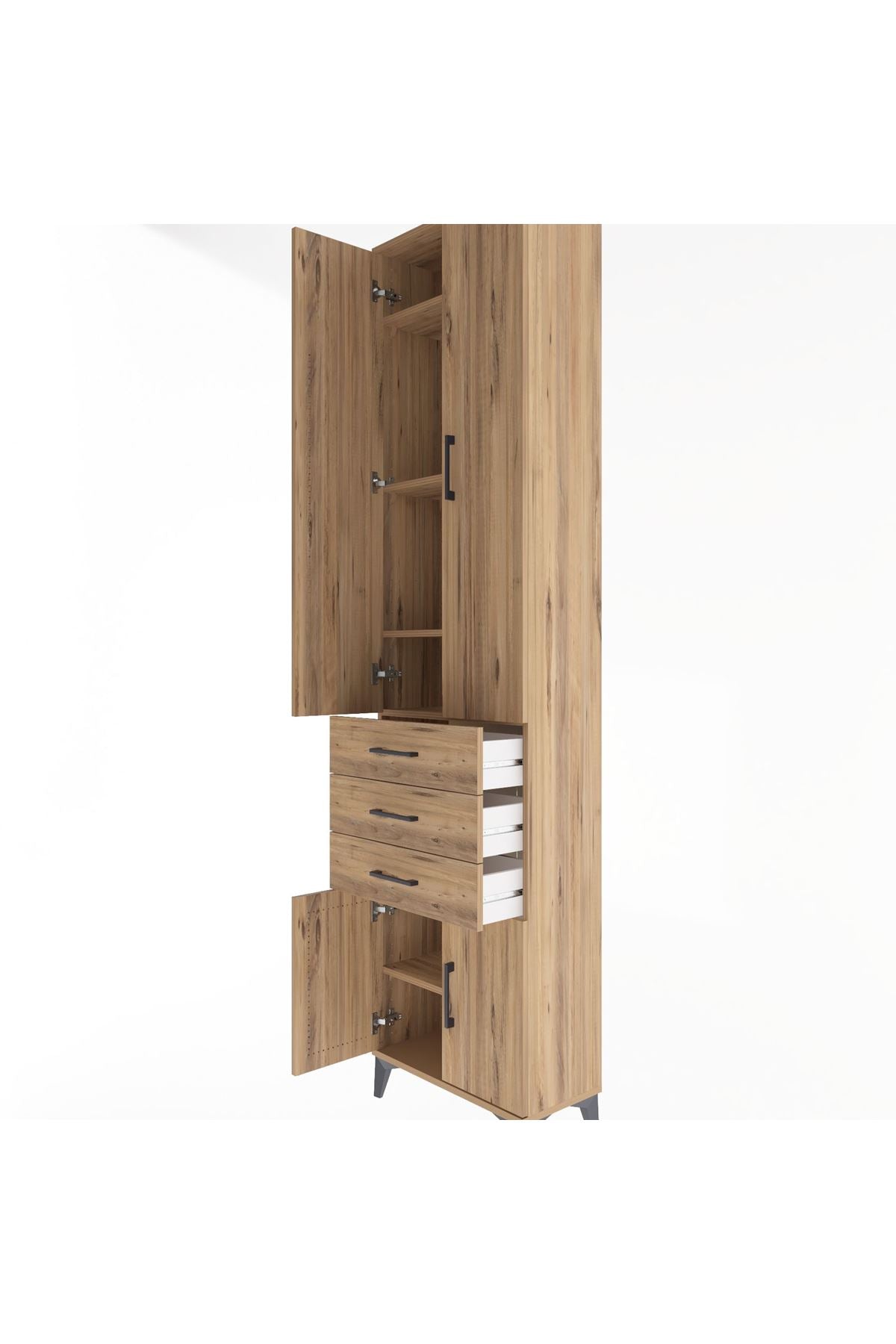 Arges Dolap 5 Raflı 3 Çekmeceli 4 Kapaklı 60x30x243 - S32M083V9A
