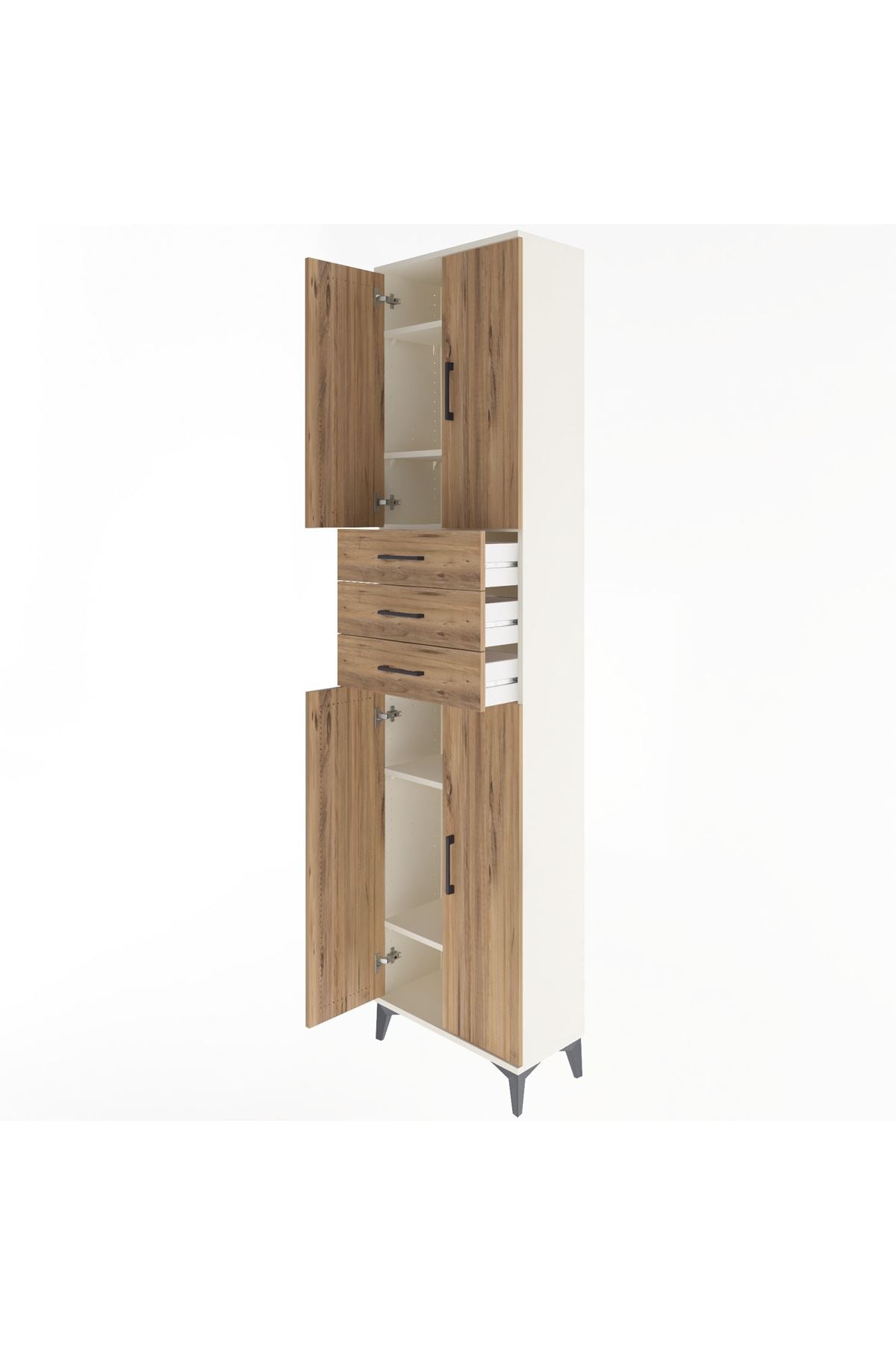 Arges Dolap 5 Raflı 3 Çekmeceli 4 Kapaklı 60x30x243 - S32M084V3A