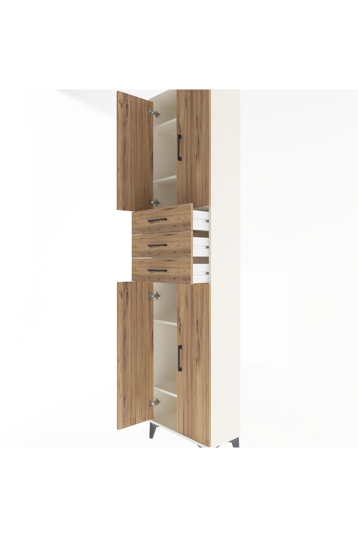 Arges Dolap 5 Raflı 3 Çekmeceli 4 Kapaklı 60x30x243 - S32M084V3A