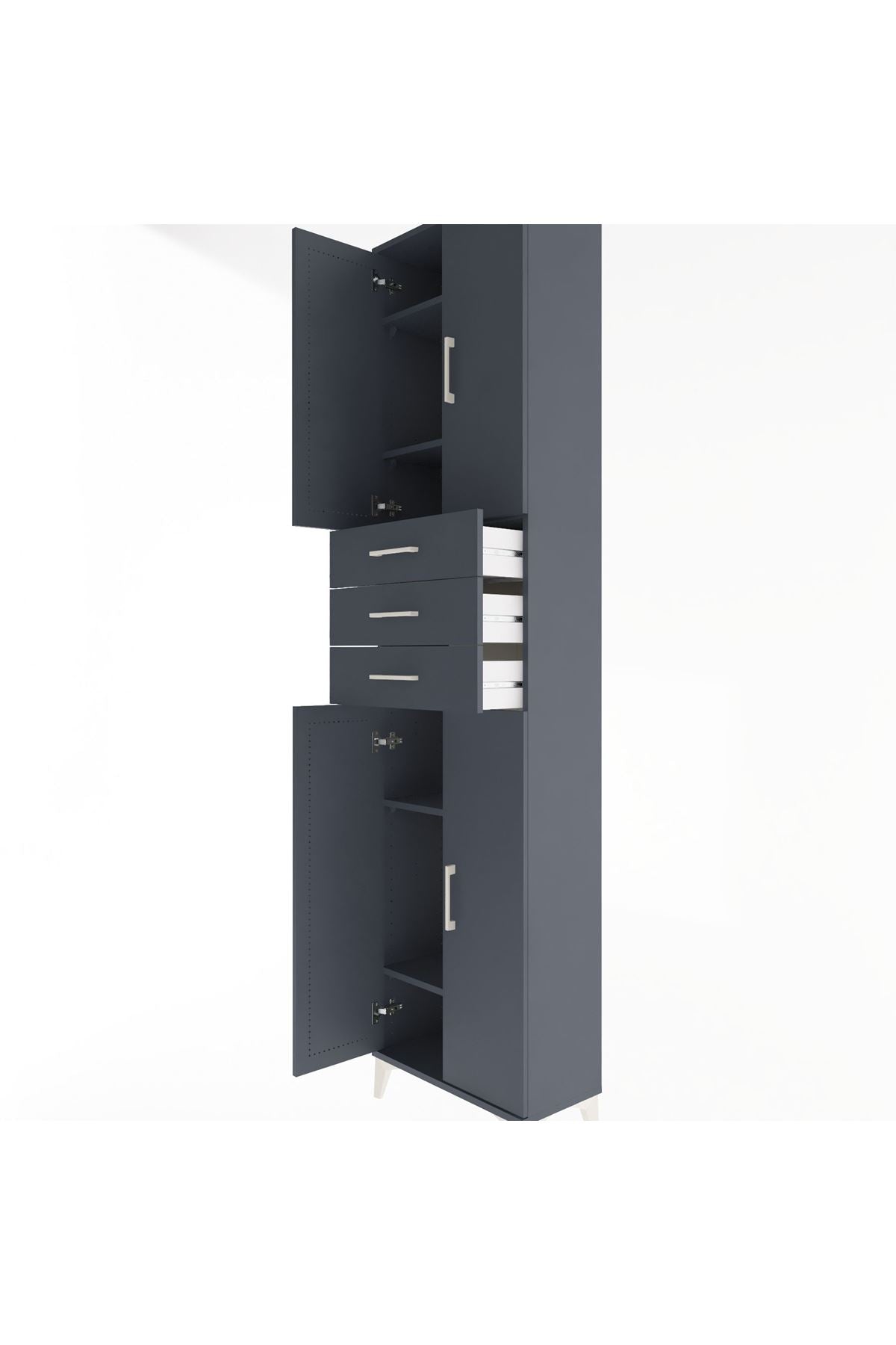 Arges Dolap 5 Raflı 3 Çekmeceli 4 Kapaklı 60x30x243 - S32M084V5A