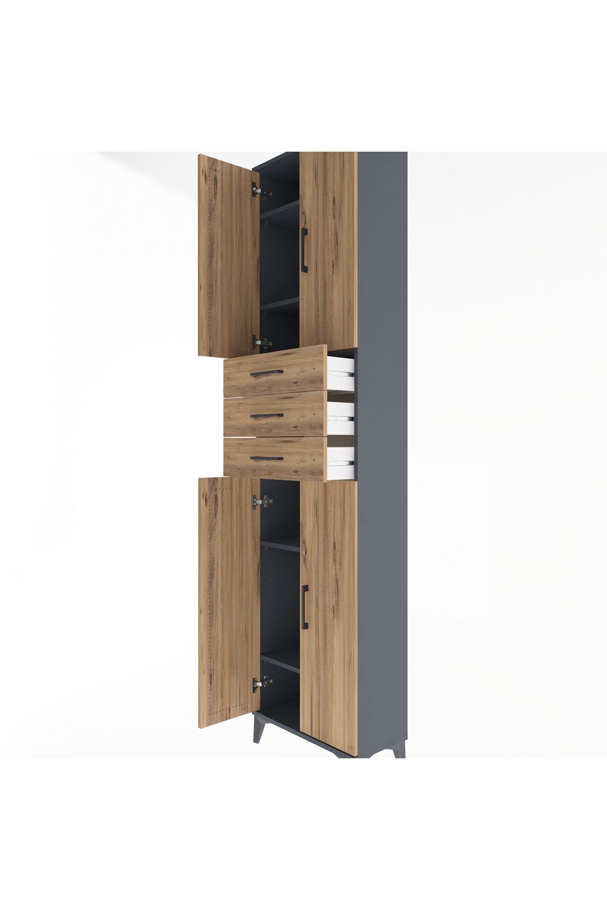 Arges Dolap 5 Raflı 3 Çekmeceli 4 Kapaklı 60x30x243 - S32M084V6A