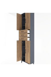 Arges Dolap 5 Raflı 3 Çekmeceli 4 Kapaklı 60x30x243 - S32M084V6A