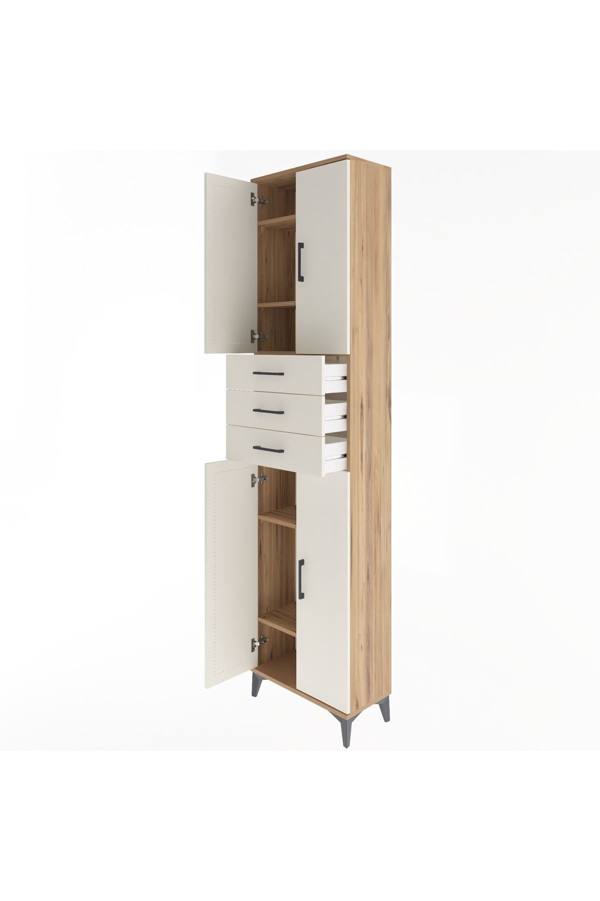 Arges Dolap 5 Raflı 3 Çekmeceli 4 Kapaklı 60x30x243 - S32M084V7A