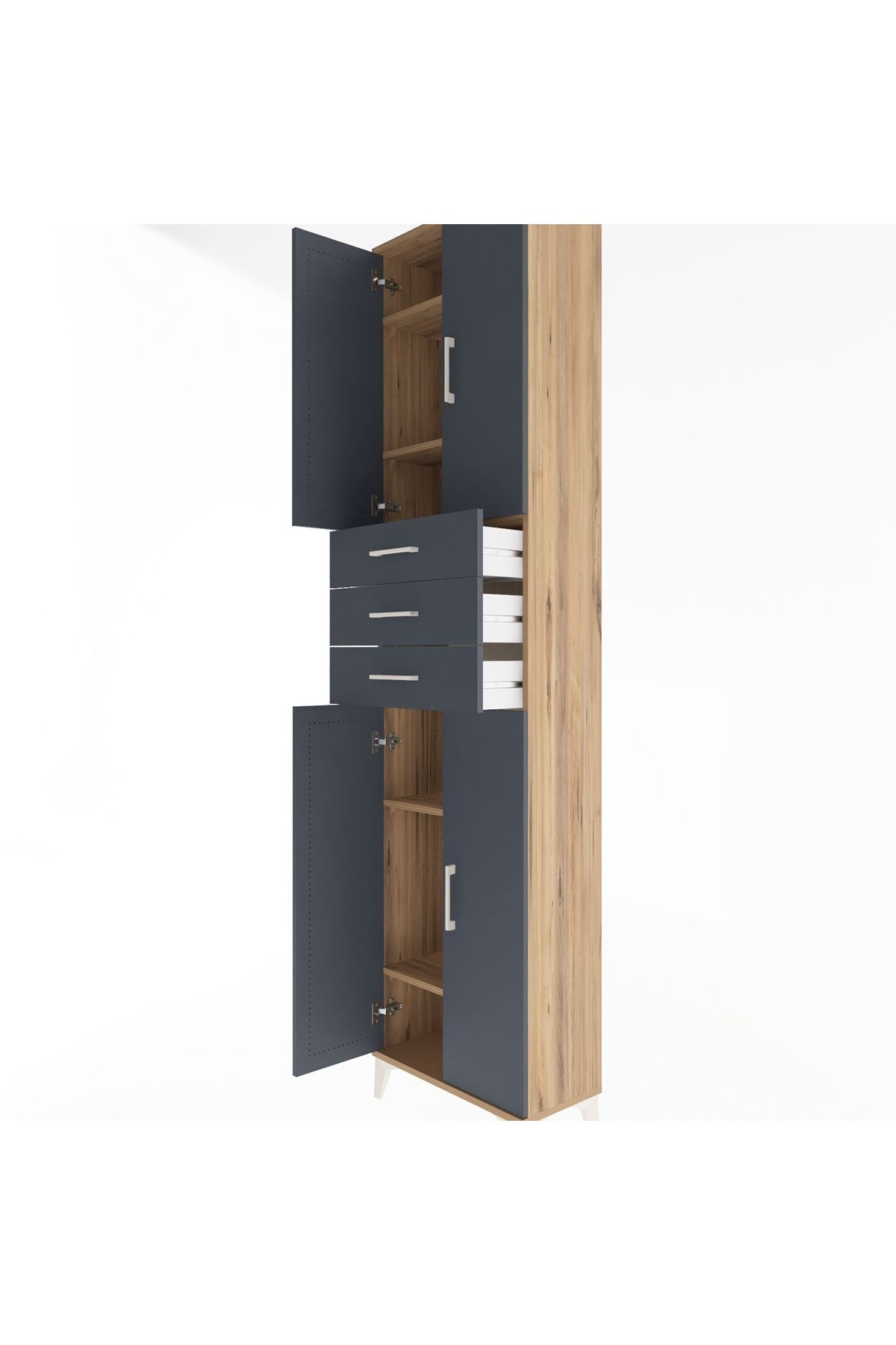 Arges Dolap 5 Raflı 3 Çekmeceli 4 Kapaklı 60x30x243 - S32M084V8A