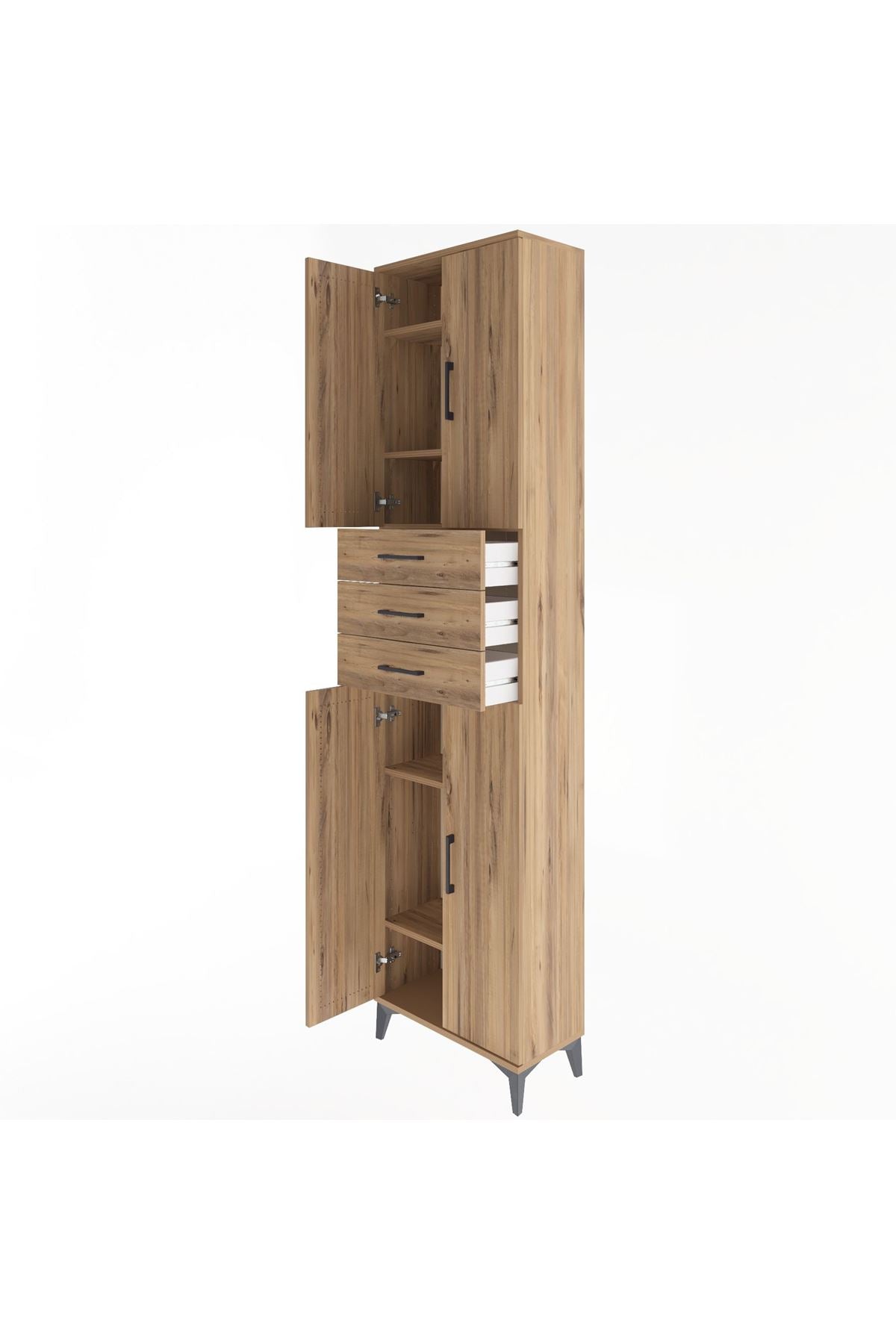 Arges Dolap 5 Raflı 3 Çekmeceli 4 Kapaklı 60x30x243 - S32M084V9A