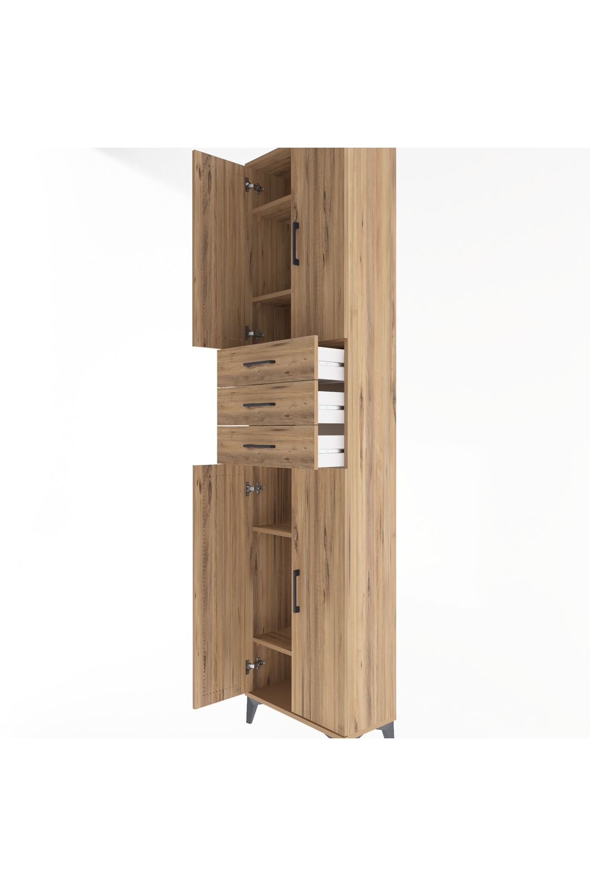 Arges Dolap 5 Raflı 3 Çekmeceli 4 Kapaklı 60x30x243 - S32M084V9A