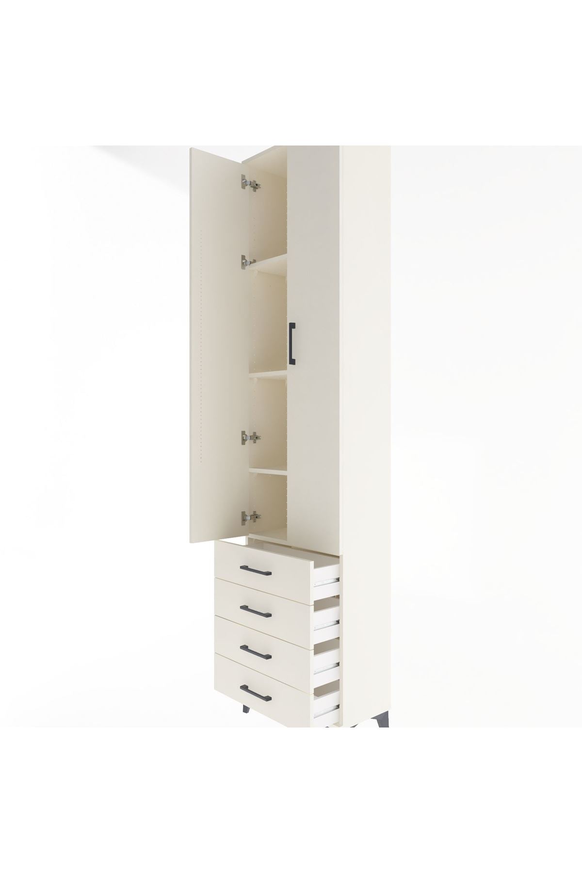 Arges Dolap 4 Raflı 4 Çekmeceli 2 Kapaklı 60x30x243 - S32M085V1A