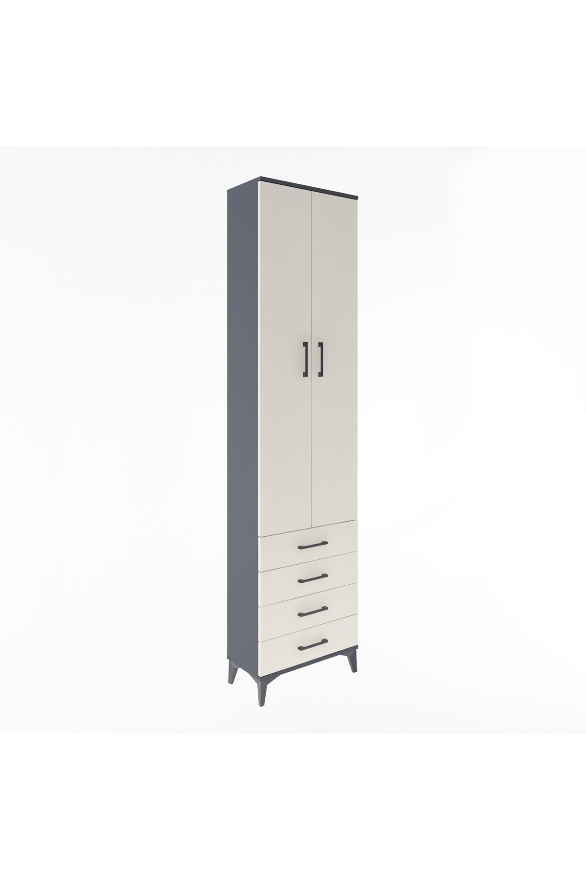 Arges Dolap 4 Raflı 4 Çekmeceli 2 Kapaklı 60x30x243 - S32M085V4A