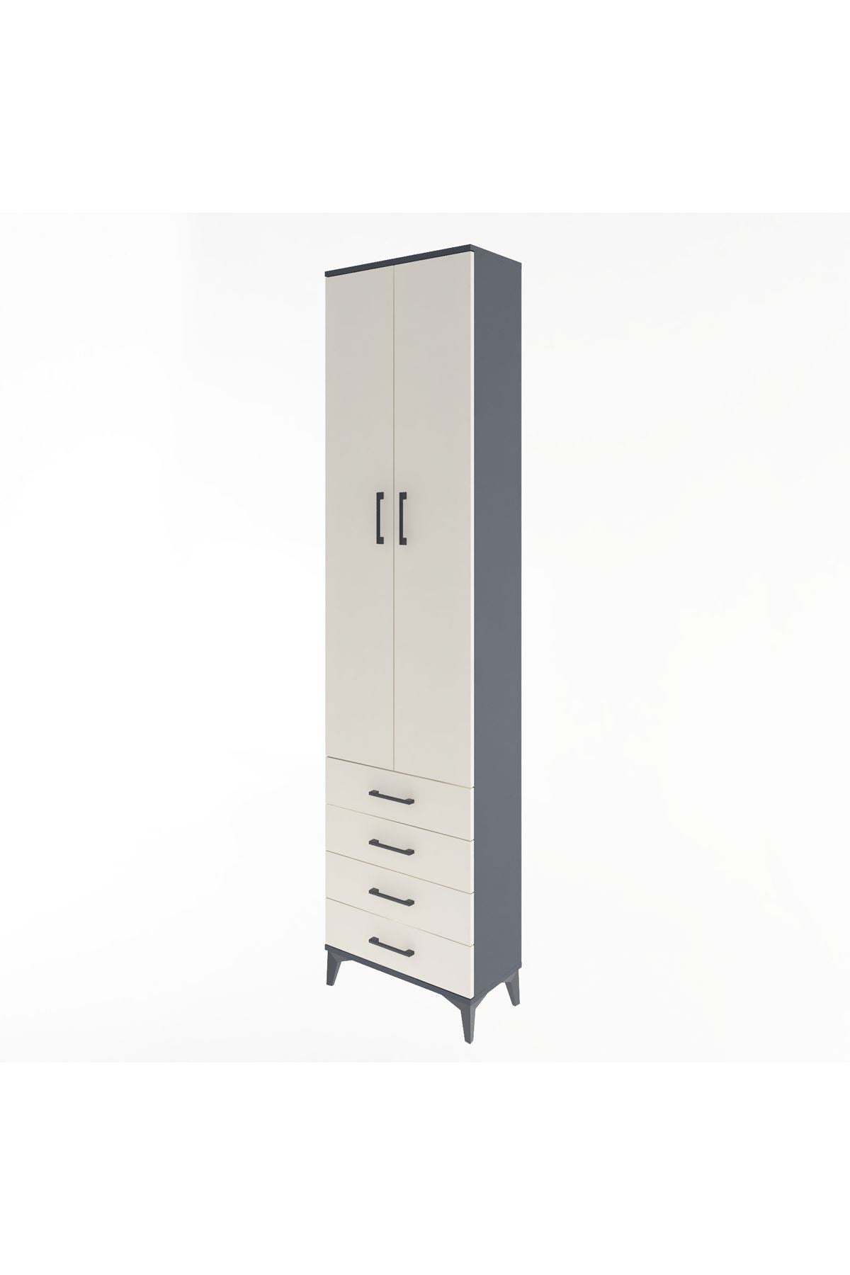 Arges Dolap 4 Raflı 4 Çekmeceli 2 Kapaklı 60x30x243 - S32M085V4A