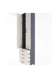 Arges Dolap 4 Raflı 4 Çekmeceli 2 Kapaklı 60x30x243 - S32M085V4A