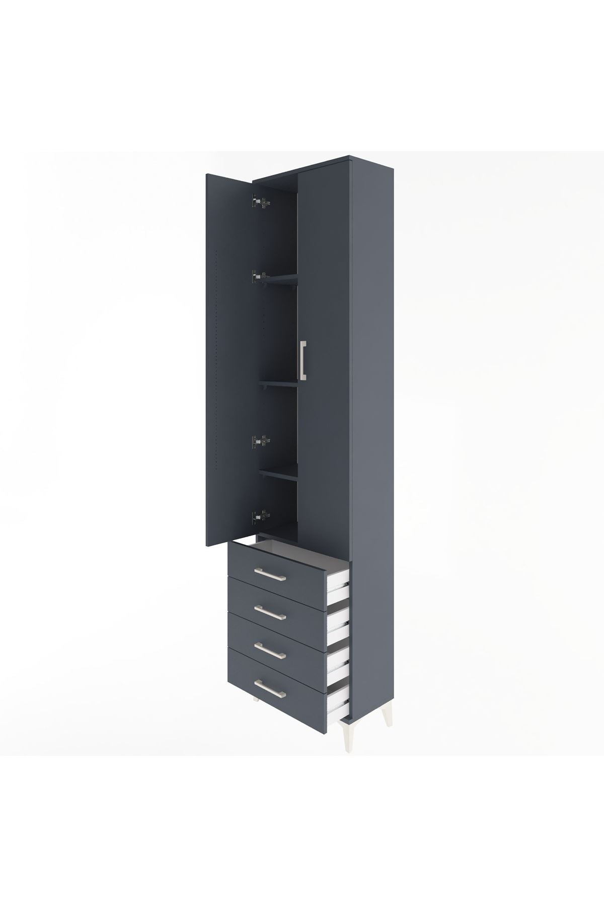 Arges Dolap 4 Raflı 4 Çekmeceli 2 Kapaklı 60x30x243 - S32M085V5A