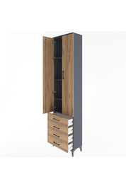 Arges Dolap 4 Raflı 4 Çekmeceli 2 Kapaklı 60x30x243 - S32M085V6A