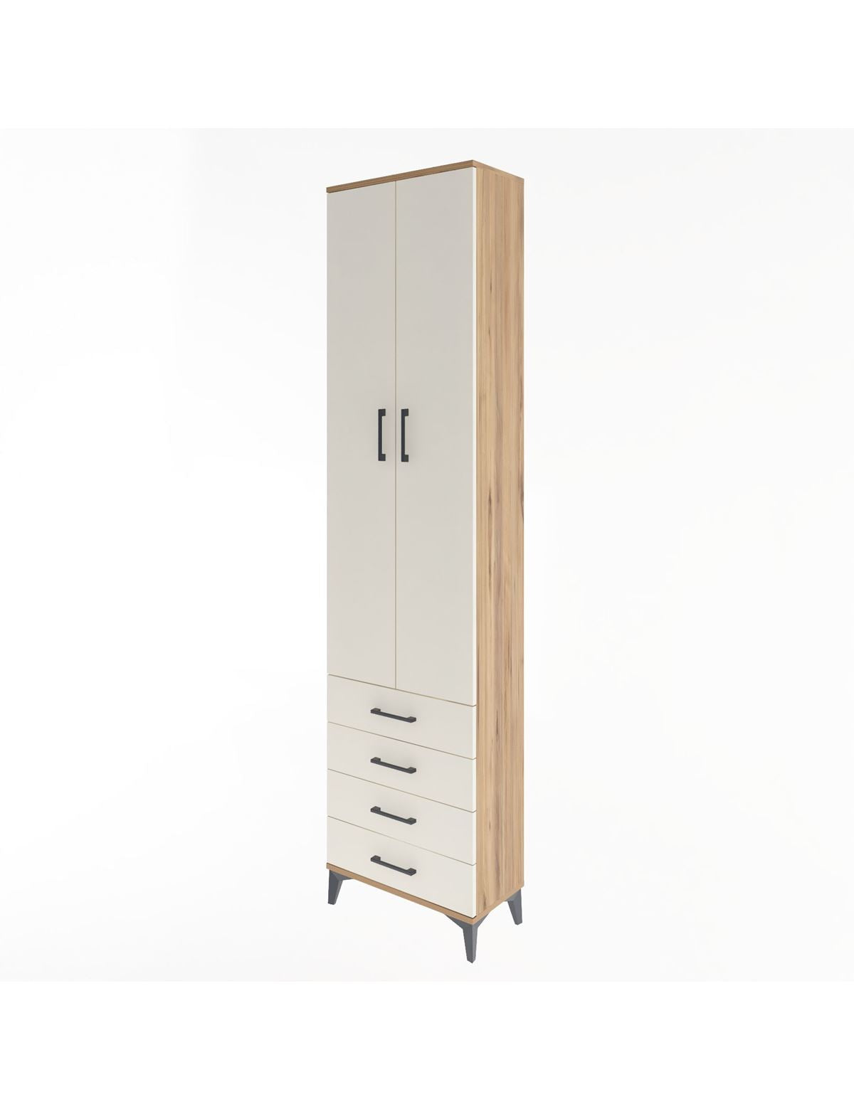 Arges Dolap 4 Raflı 4 Çekmeceli 2 Kapaklı 60x30x243 - S32M085V7A