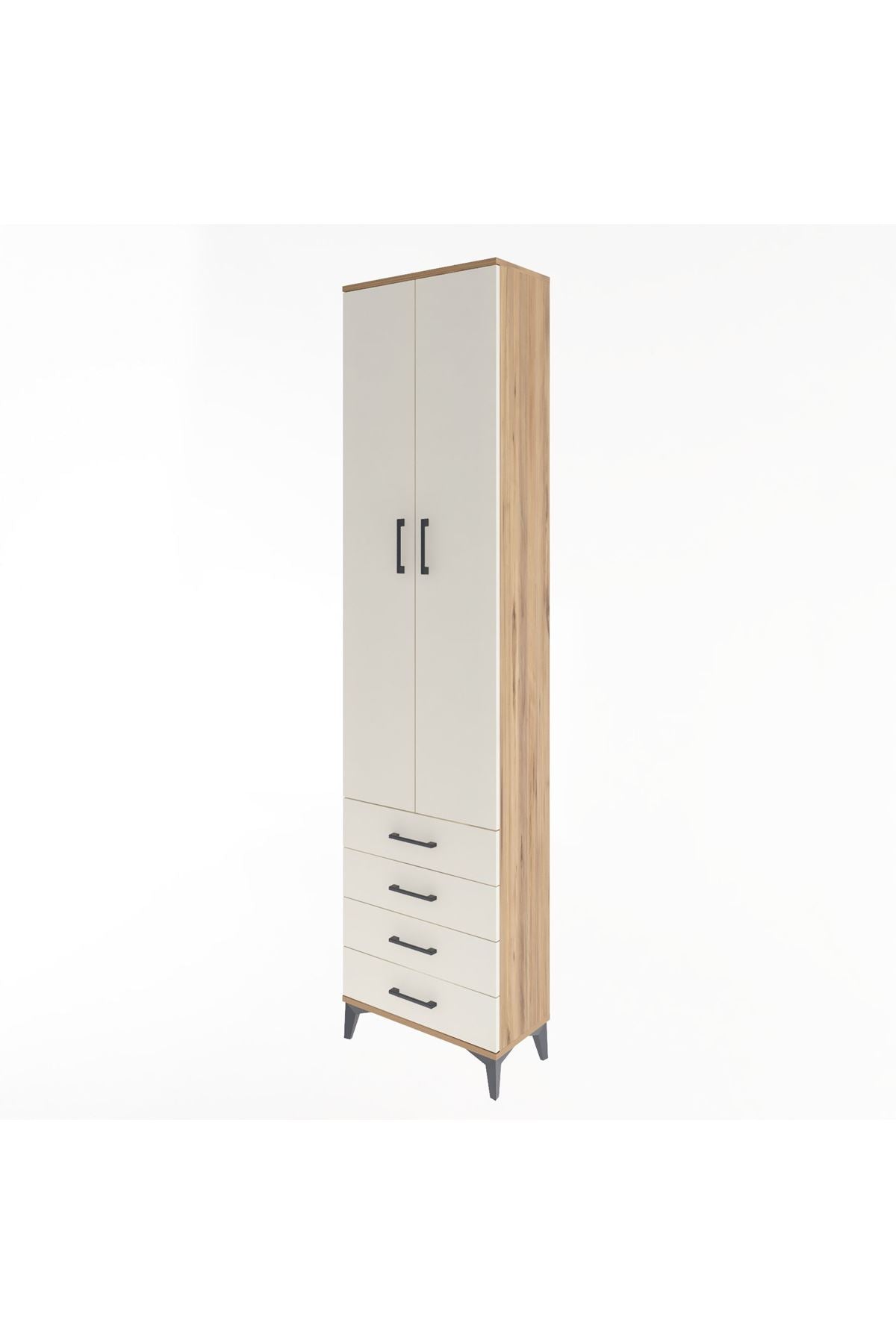 Arges Dolap 4 Raflı 4 Çekmeceli 2 Kapaklı 60x30x243 - S32M085V7A