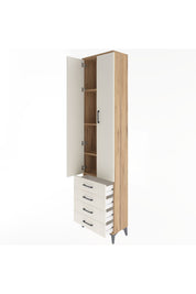 Arges Dolap 4 Raflı 4 Çekmeceli 2 Kapaklı 60x30x243 - S32M085V7A