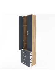Arges Dolap 4 Raflı 4 Çekmeceli 2 Kapaklı 60x30x243 - S32M085V8A