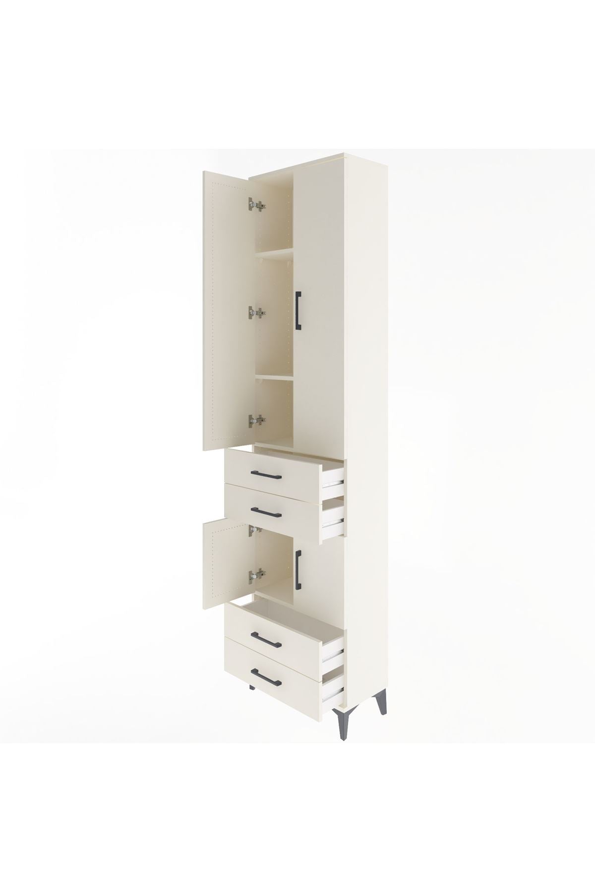 Arges Dolap 4 Raflı 4 Çekmeceli 4 Kapaklı 60x30x243 - S32M086V1A