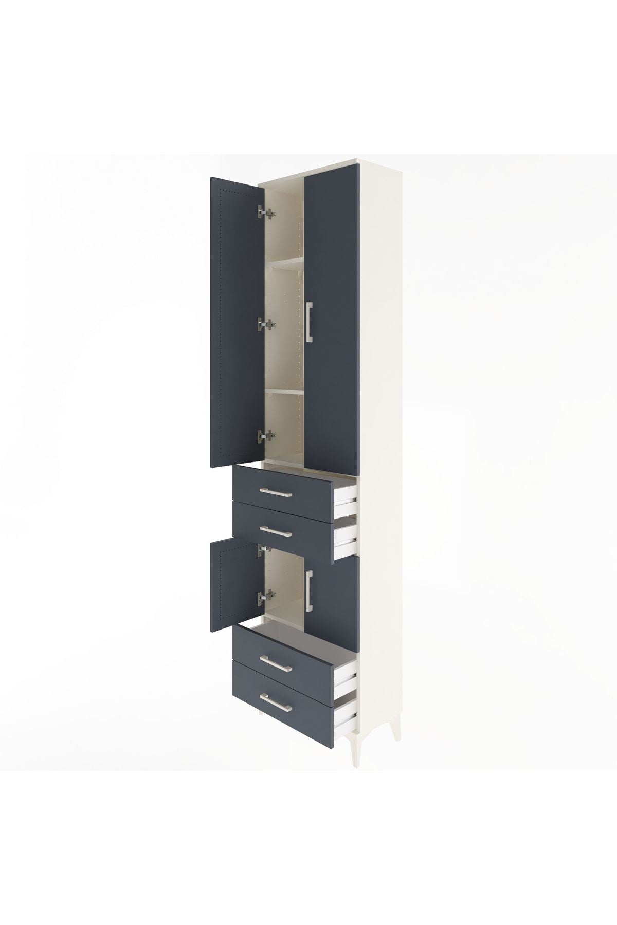 Arges Dolap 4 Raflı 4 Çekmeceli 4 Kapaklı 60x30x243 - S32M086V2A