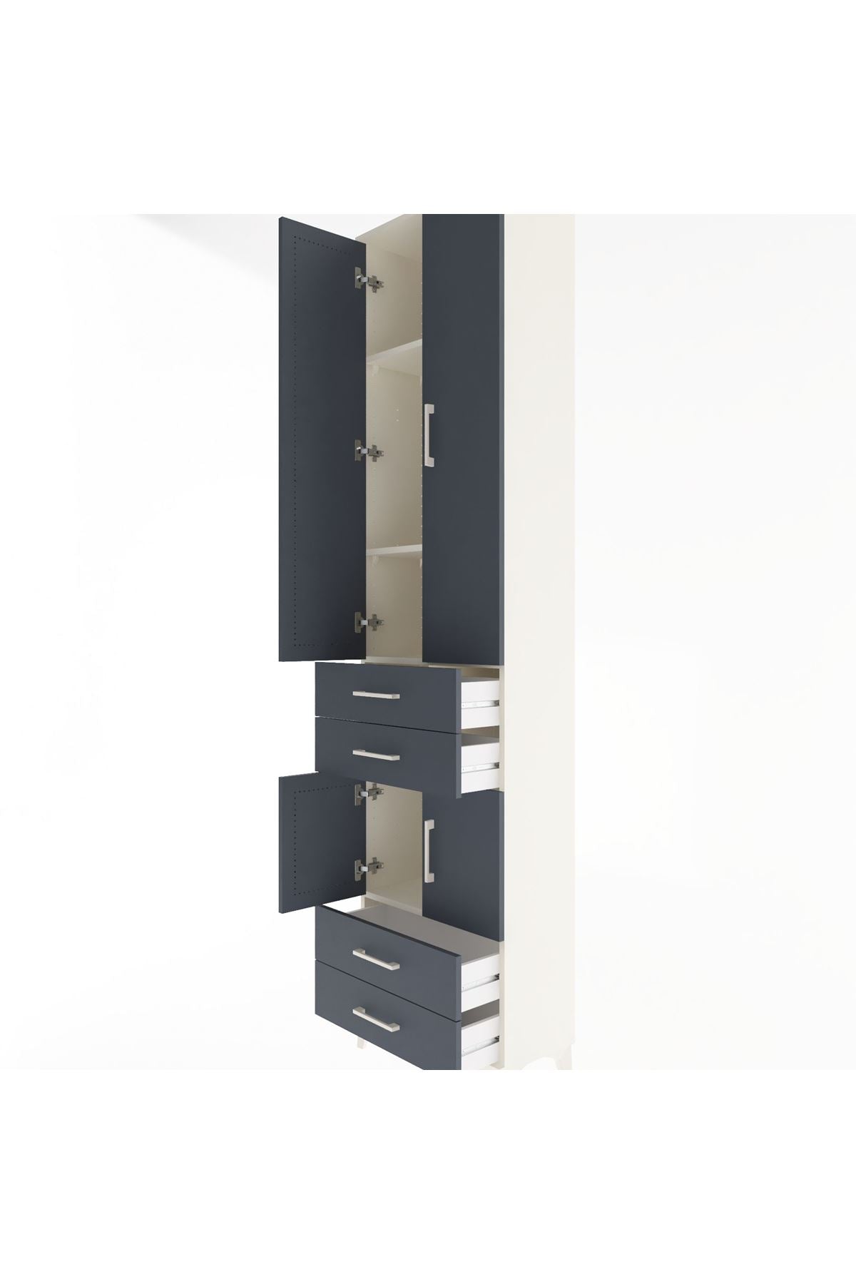 Arges Dolap 4 Raflı 4 Çekmeceli 4 Kapaklı 60x30x243 - S32M086V2A