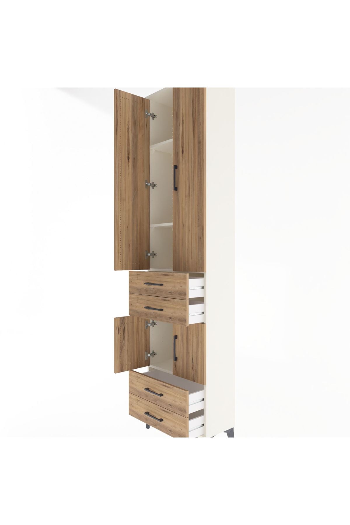 Arges Dolap 4 Raflı 4 Çekmeceli 4 Kapaklı 60x30x243 - S32M086V3A
