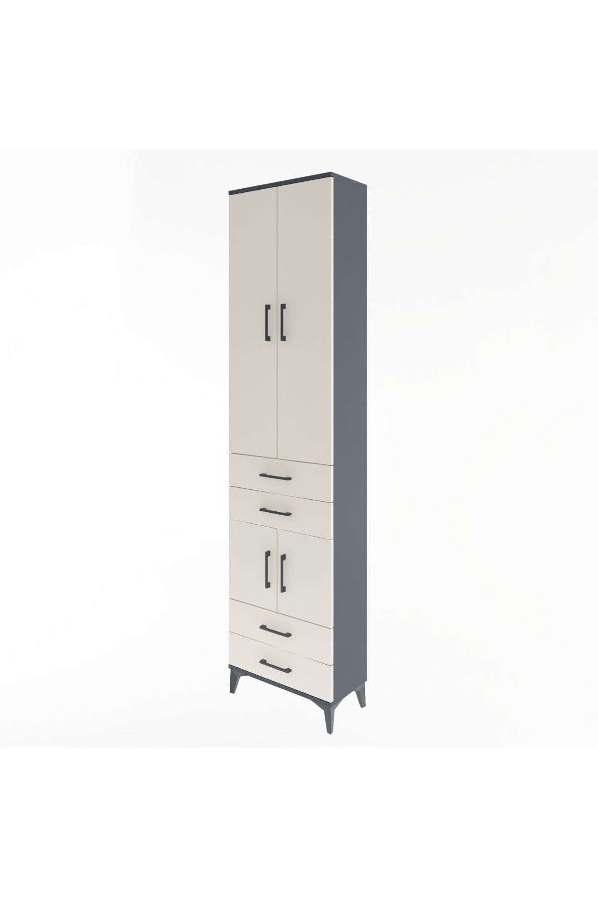 Arges Dolap 4 Raflı 4 Çekmeceli 4 Kapaklı 60x30x243 - S32M086V4A