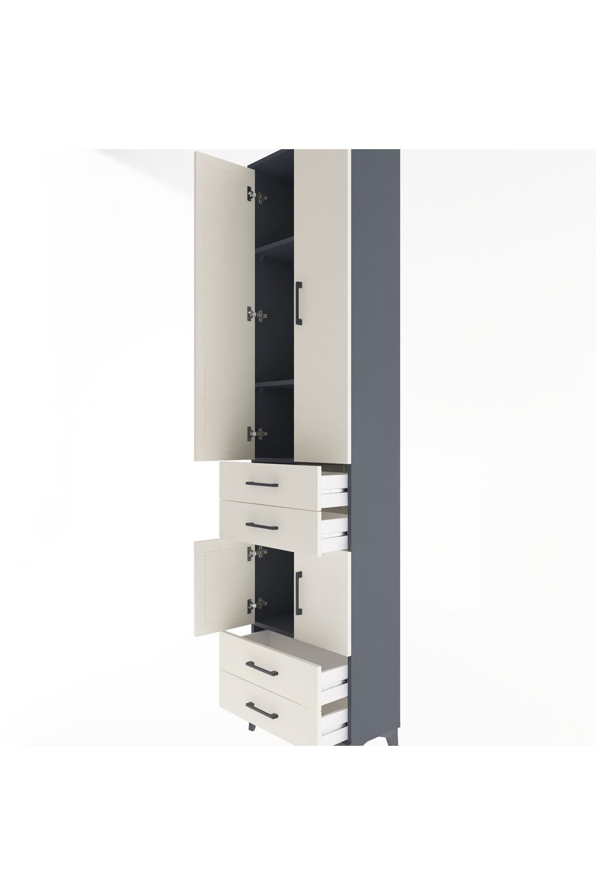 Arges Dolap 4 Raflı 4 Çekmeceli 4 Kapaklı 60x30x243 - S32M086V4A