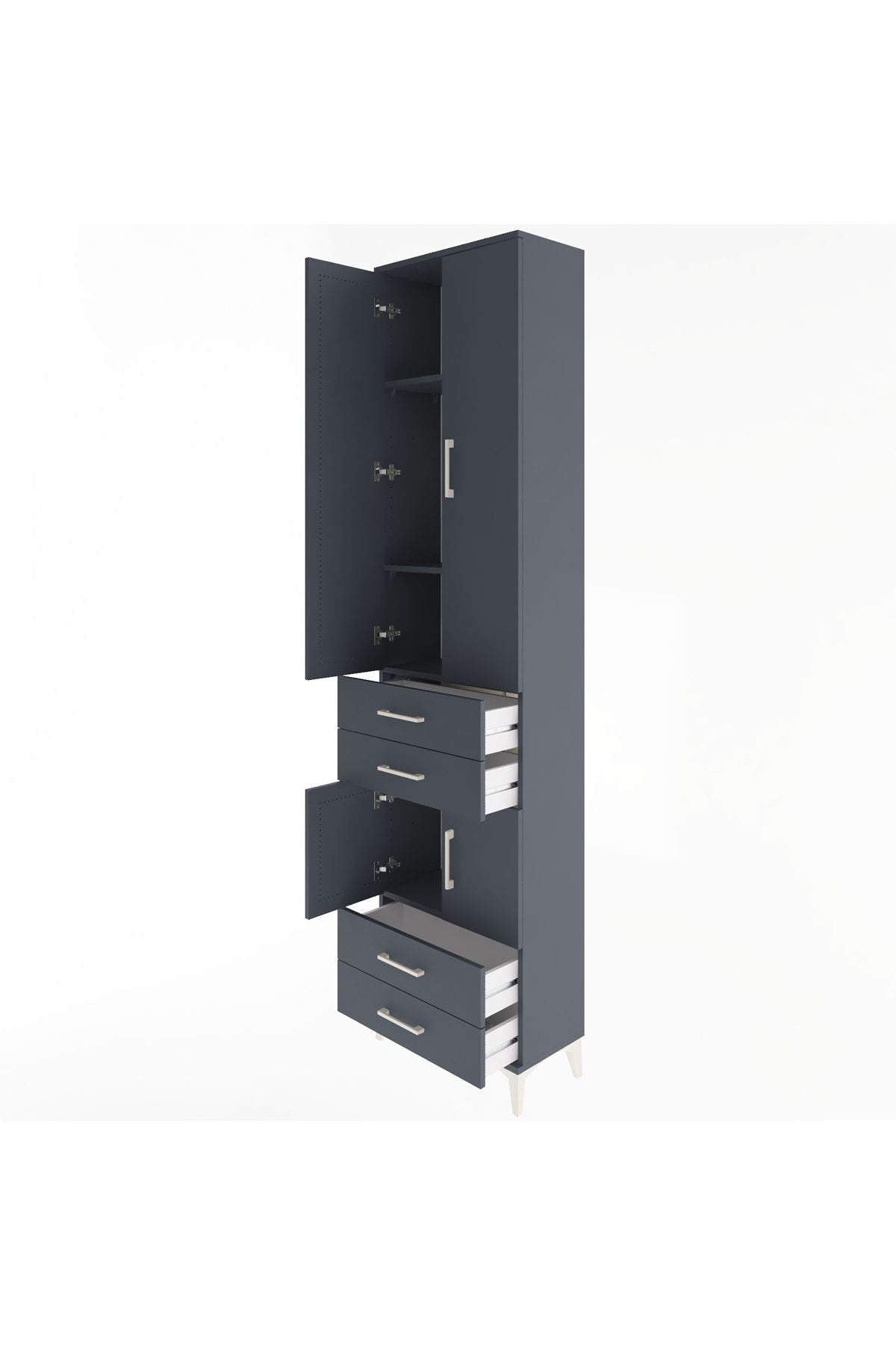 Arges Dolap 4 Raflı 4 Çekmeceli 4 Kapaklı 60x30x243 - S32M086V5A