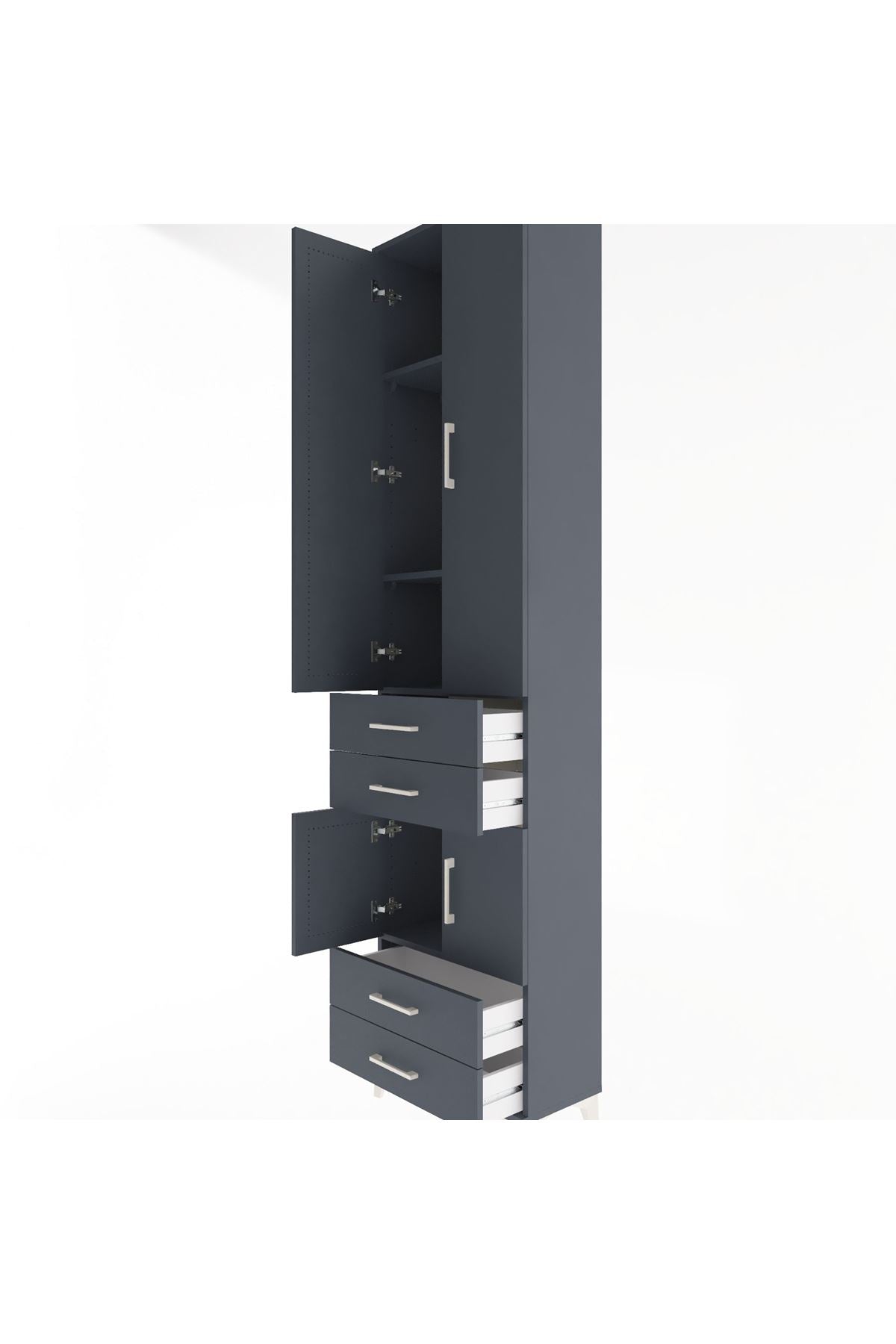 Arges Dolap 4 Raflı 4 Çekmeceli 4 Kapaklı 60x30x243 - S32M086V5A