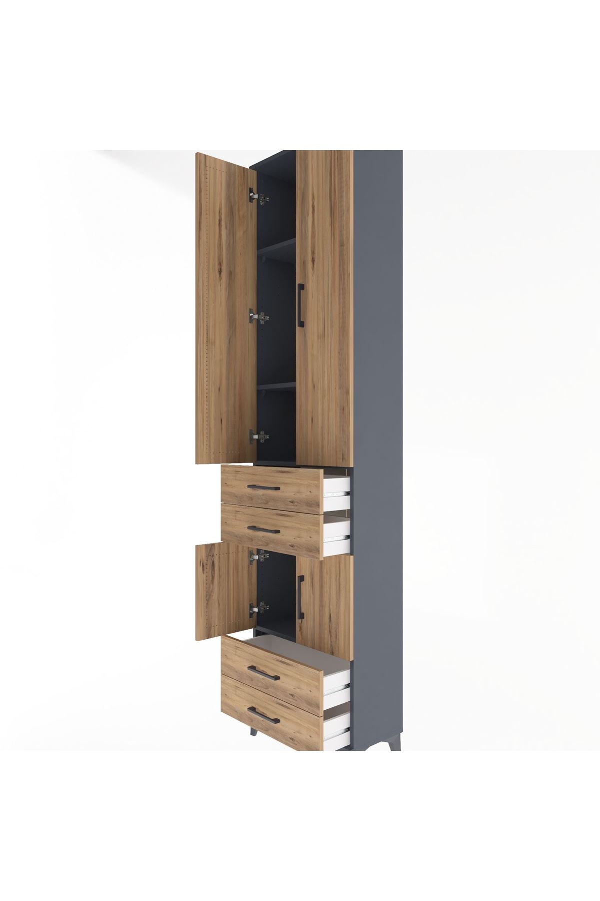 Arges Dolap 4 Raflı 4 Çekmeceli 4 Kapaklı 60x30x243 - S32M086V6A