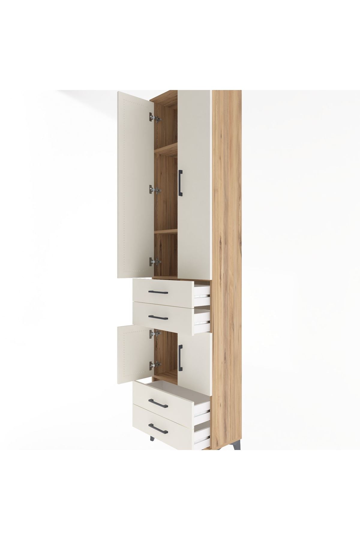 Arges Dolap 4 Raflı 4 Çekmeceli 4 Kapaklı 60x30x243 - S32M086V7A