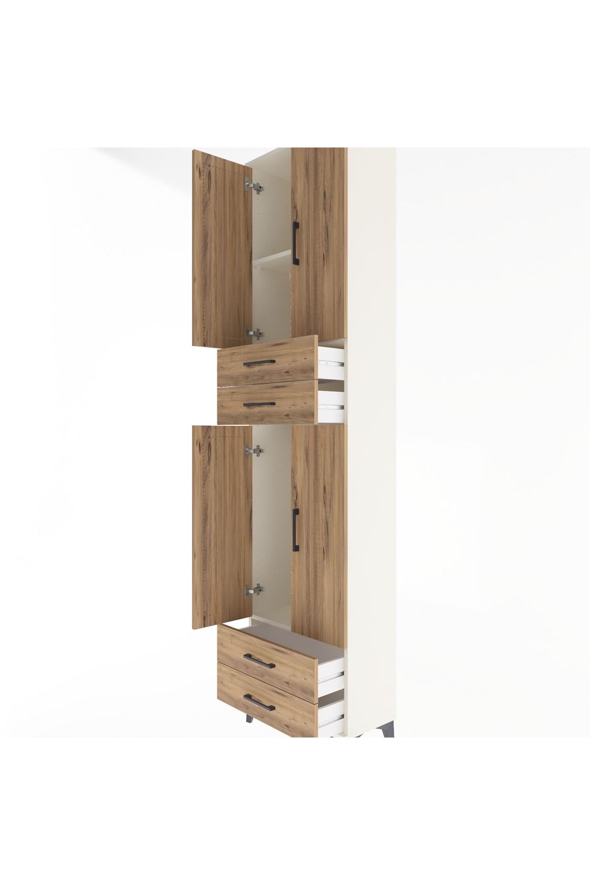 Arges Dolap 3 Raflı 4 Çekmeceli 4 Kapaklı 60x30x243 - S32M087V3A