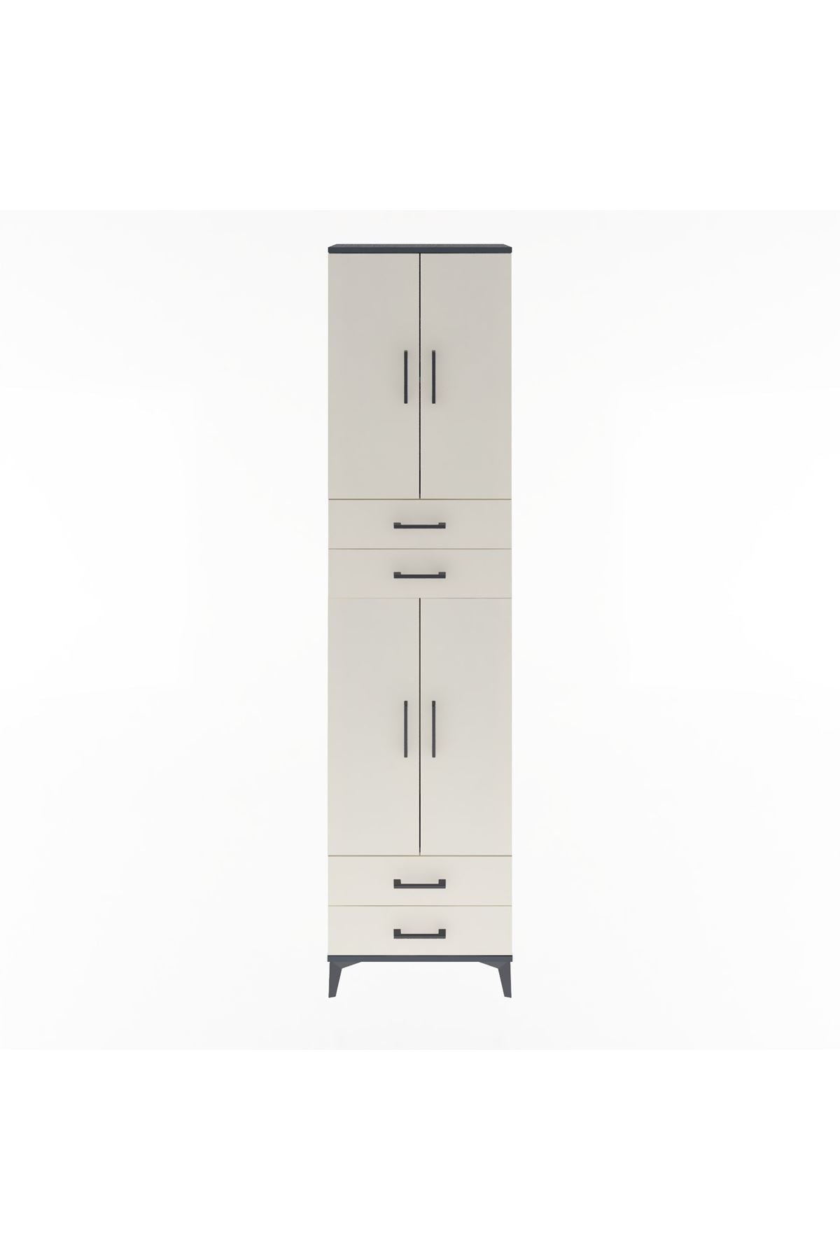 Arges Dolap 3 Raflı 4 Çekmeceli 4 Kapaklı 60x30x243 - S32M087V4A