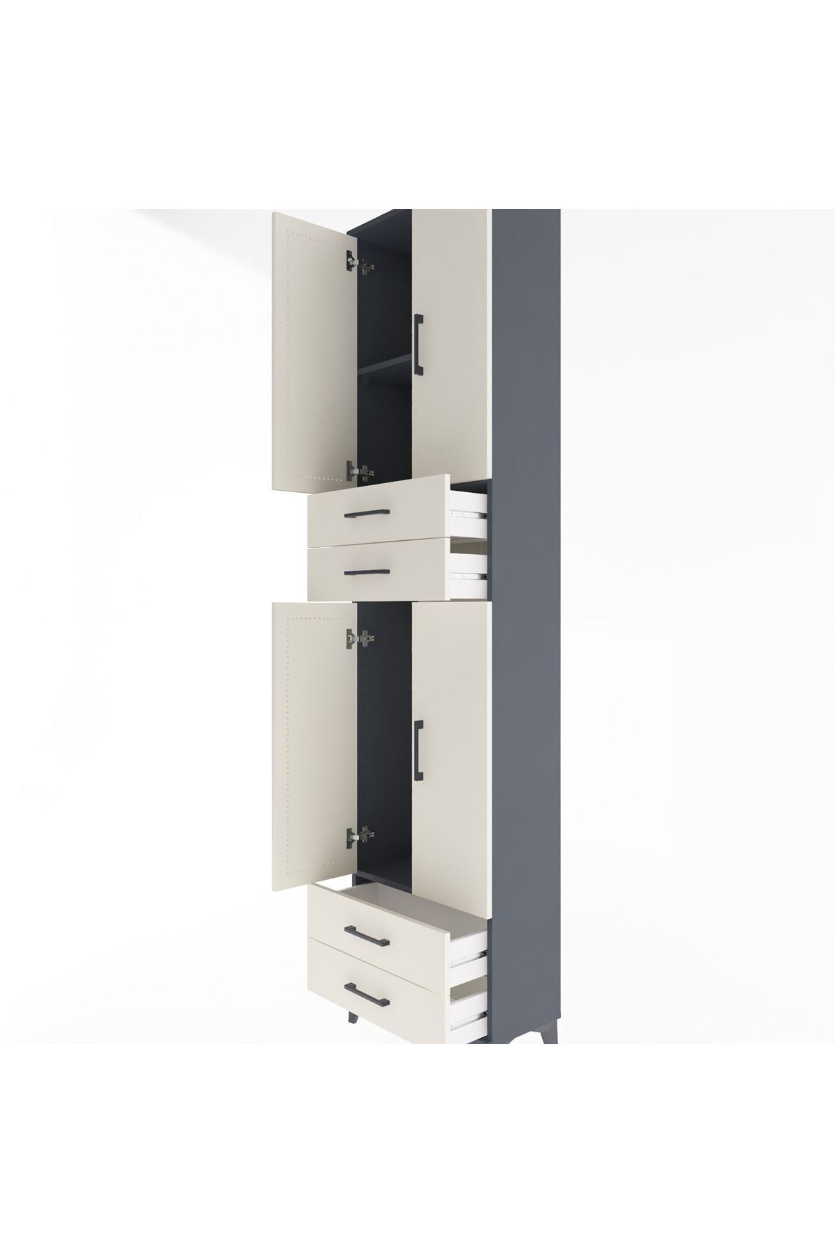 Arges Dolap 3 Raflı 4 Çekmeceli 4 Kapaklı 60x30x243 - S32M087V4A
