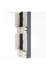 Arges Dolap 3 Raflı 4 Çekmeceli 4 Kapaklı 60x30x243 - S32M087V4A