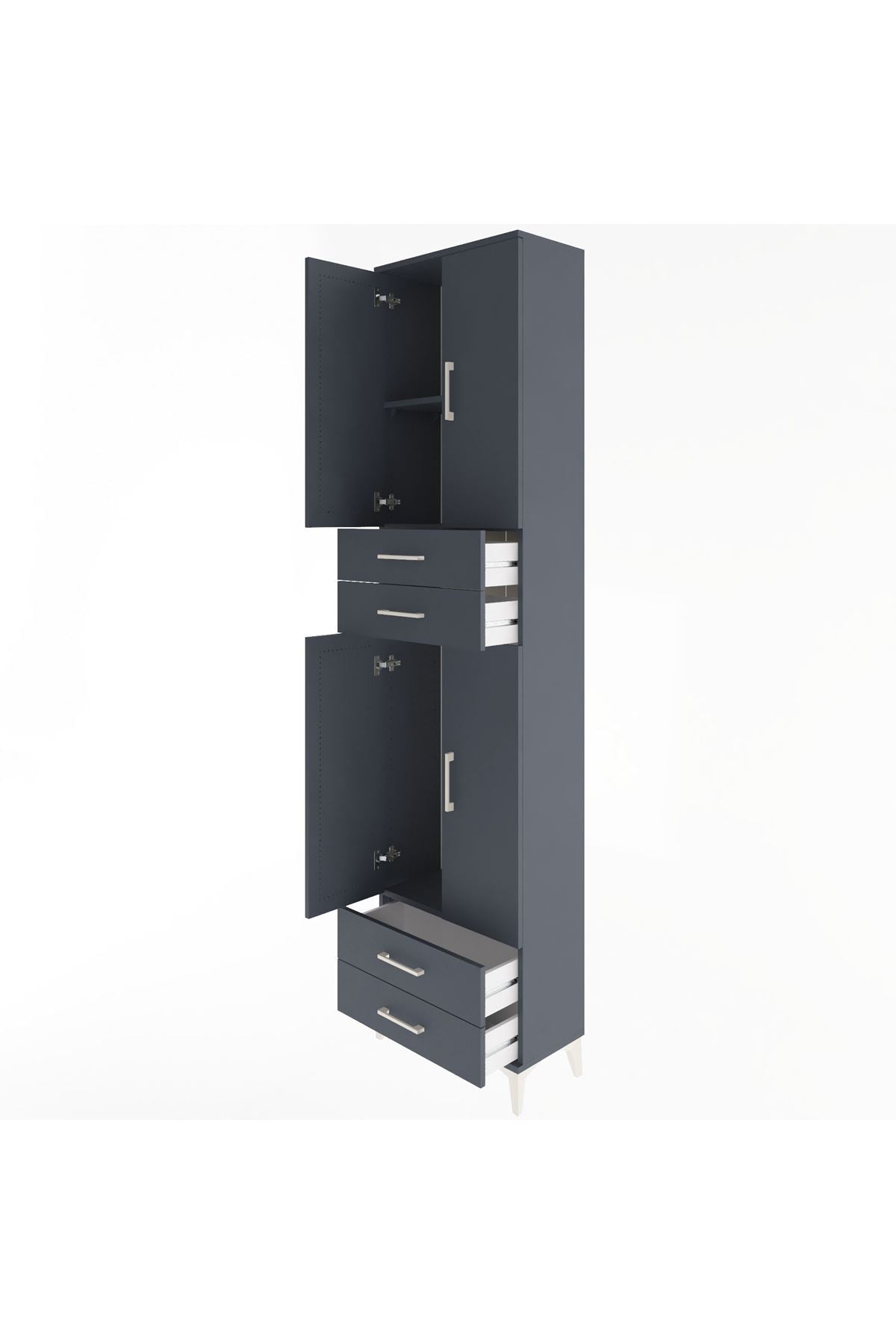 Arges Dolap 3 Raflı 4 Çekmeceli 4 Kapaklı 60x30x243 - S32M087V5A