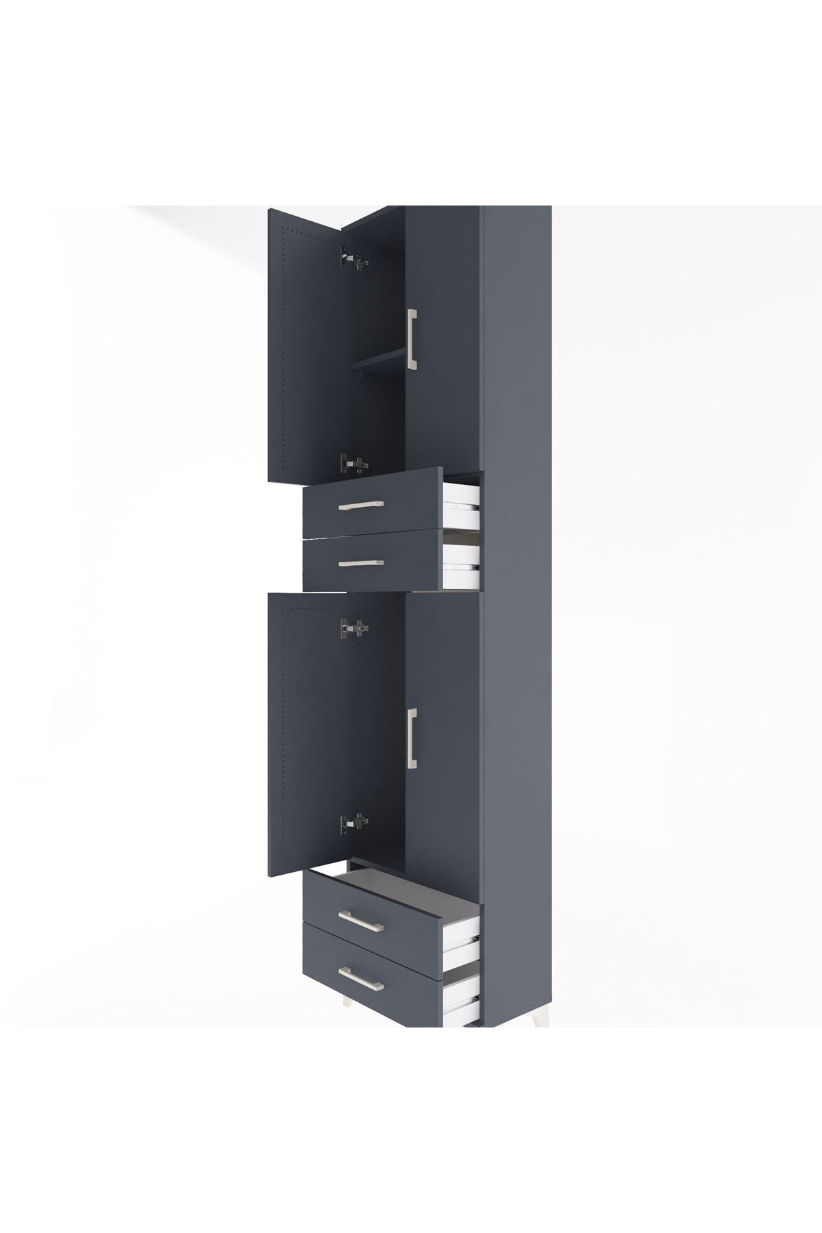Arges Dolap 3 Raflı 4 Çekmeceli 4 Kapaklı 60x30x243 - S32M087V5A