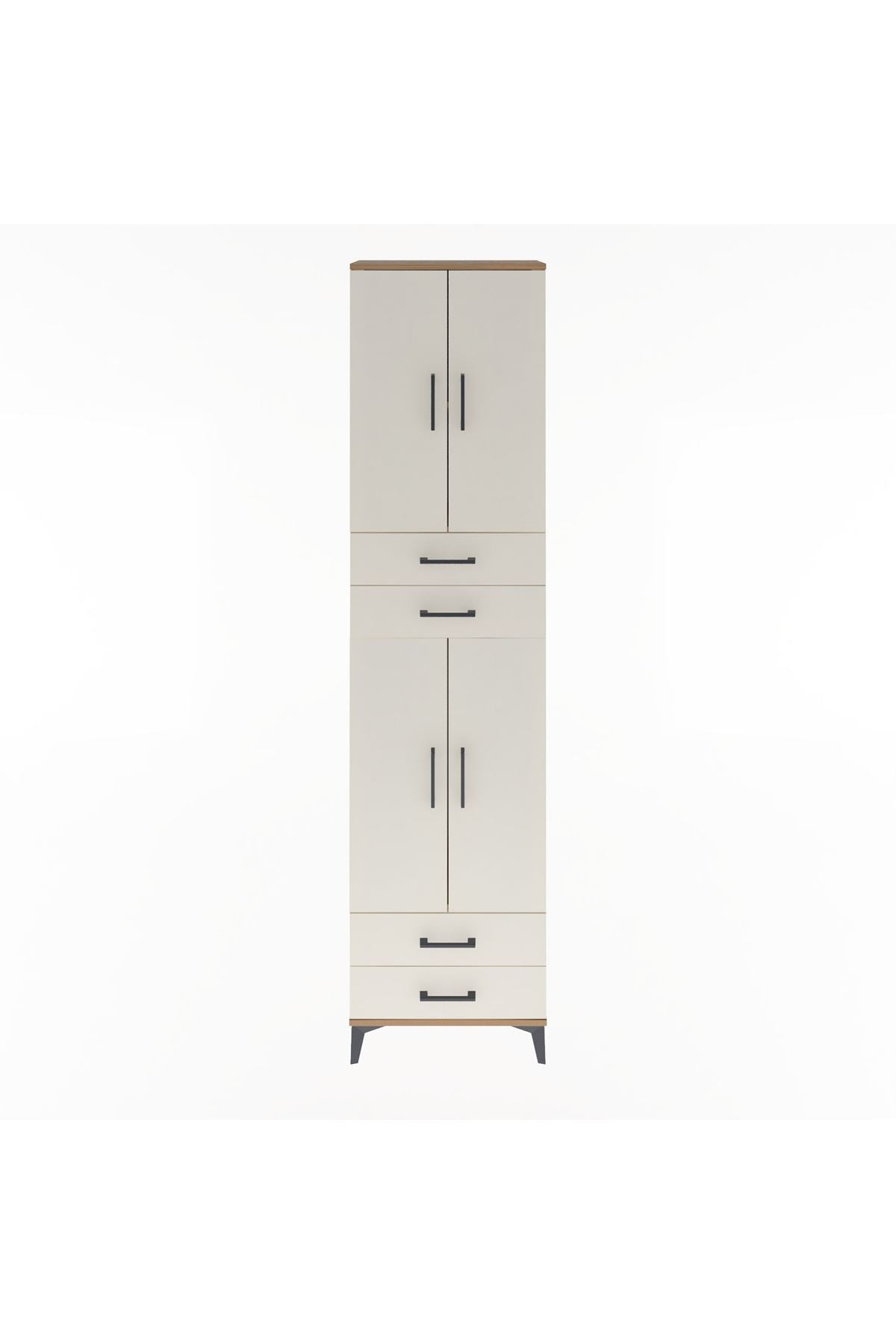 Arges Dolap 3 Raflı 4 Çekmeceli 4 Kapaklı 60x30x243 - S32M087V7A