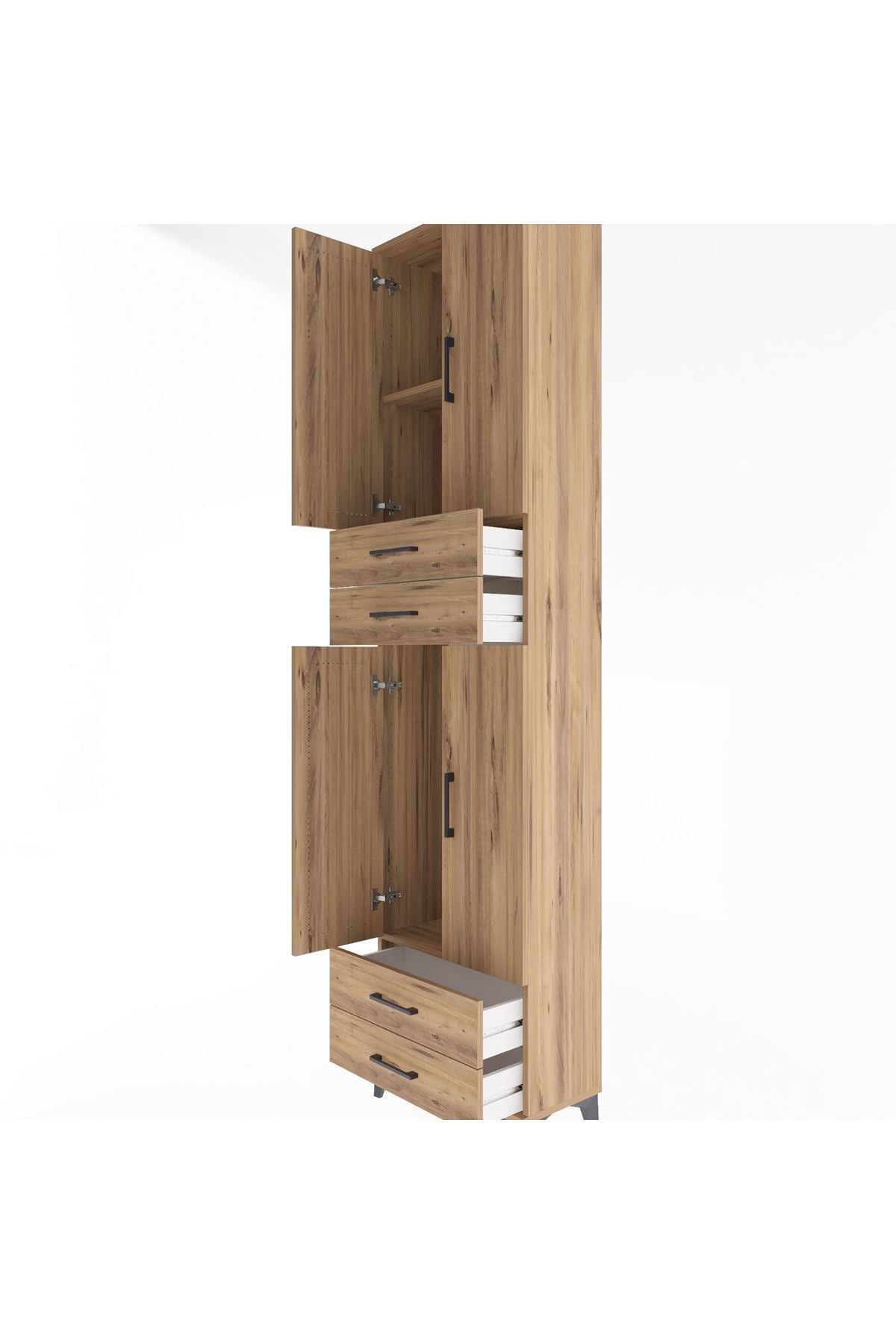 Arges Dolap 3 Raflı 4 Çekmeceli 4 Kapaklı 60x30x243 - S32M087V9A