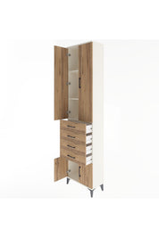 Arges Dolap 3 Raflı 4 Çekmeceli 4 Kapaklı 60x30x243 - S32M088V3A