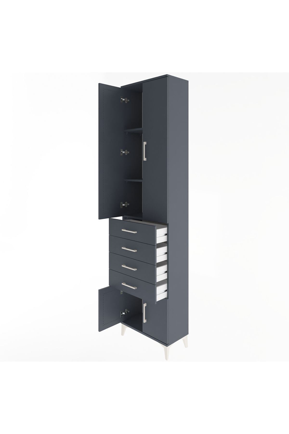 Arges Dolap 3 Raflı 4 Çekmeceli 4 Kapaklı 60x30x243 - S32M088V5A