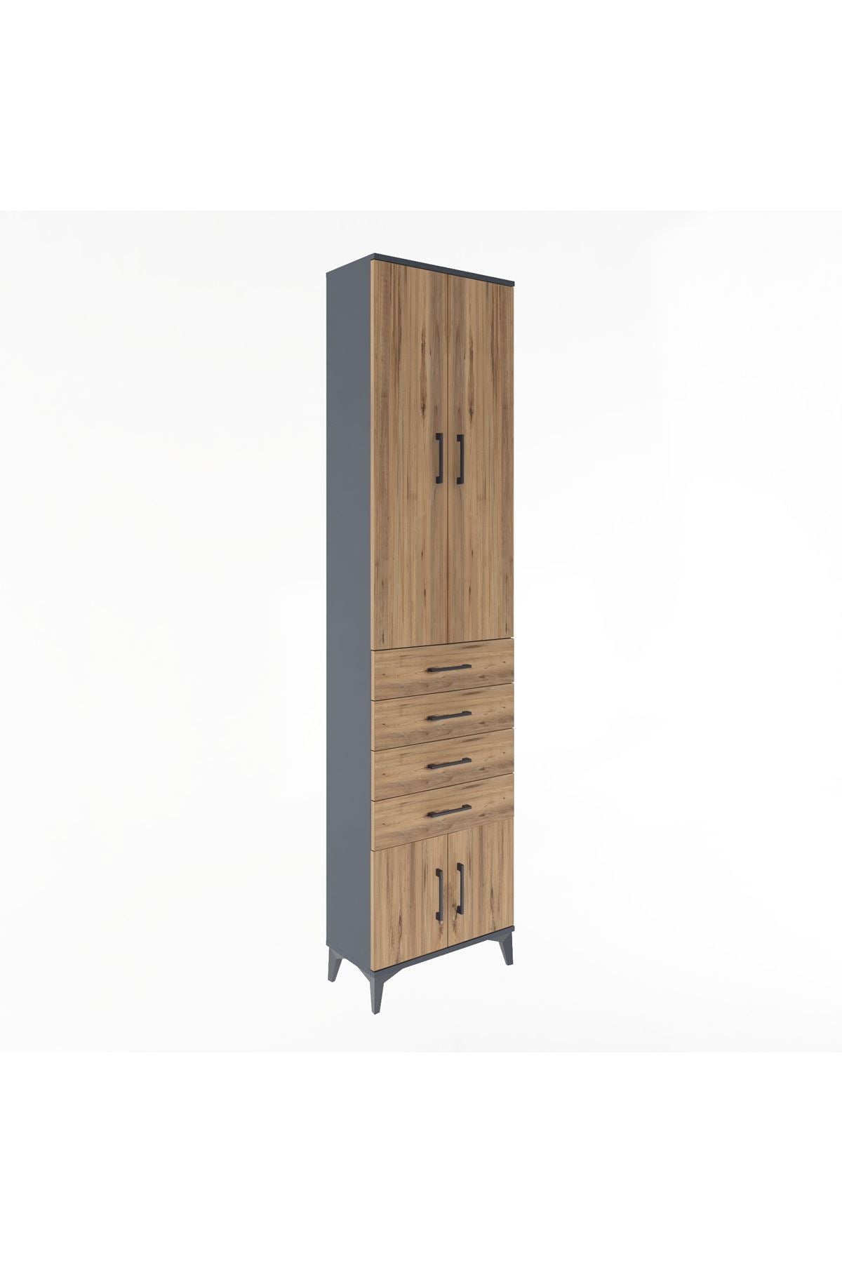 Arges Dolap 3 Raflı 4 Çekmeceli 4 Kapaklı 60x30x243 - S32M088V6A